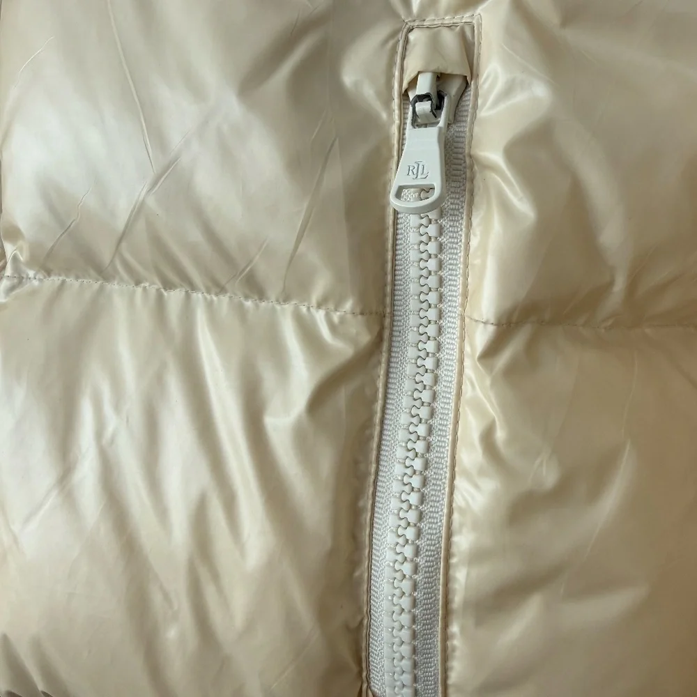 RARE Vintage Ralph Lauren Crest Patch Down-Filled Puffer Jacket in Ivory - Picture 7 of 11